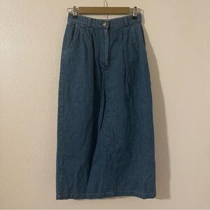 Gotcha Covered Vintage Womens Jean Skirt Sz 10 Denim A Line Long Back Slit
